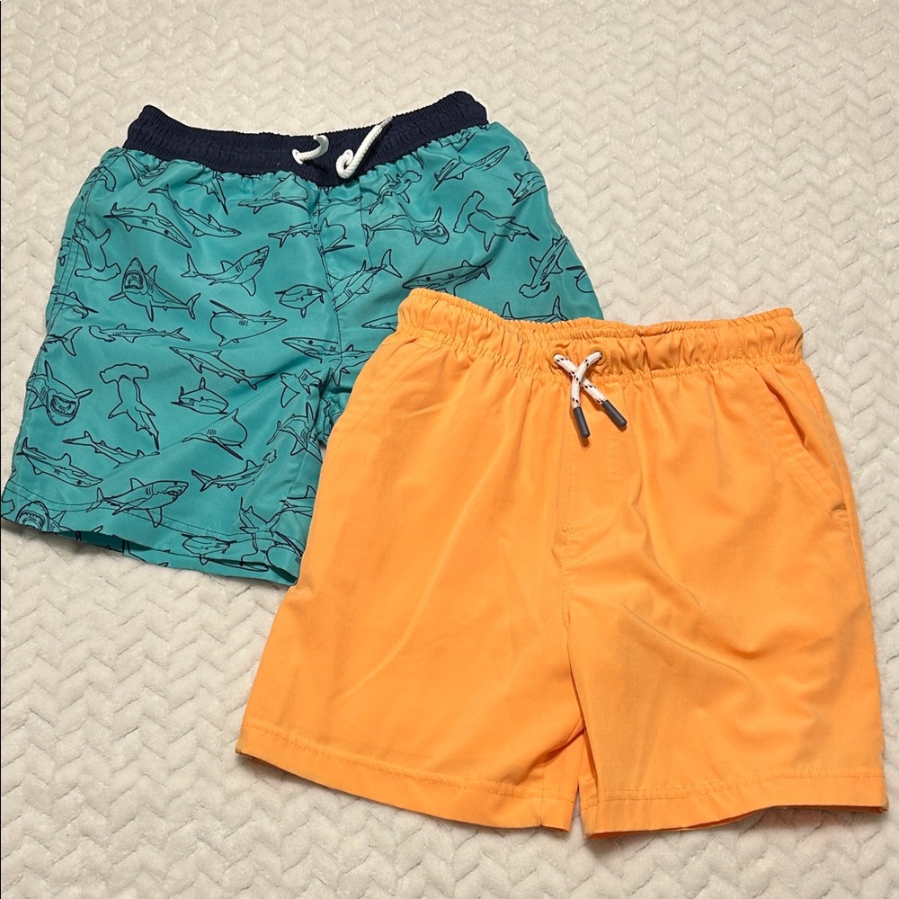 Tommy Bahama Swim Shorts- Shark Print and Solid Orange